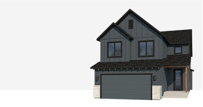 Harmony Front Attached Garage rendering