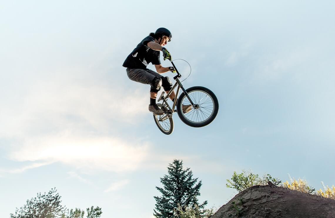 Huge air on a BMX bike