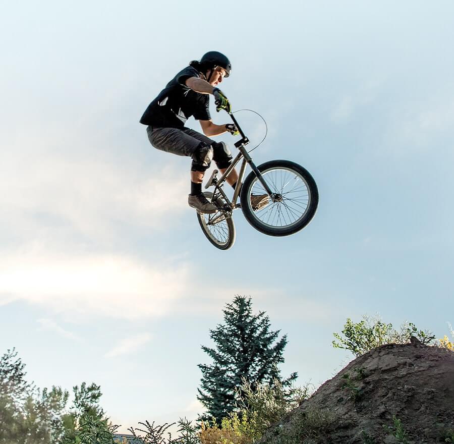 Huge air on a BMX bike