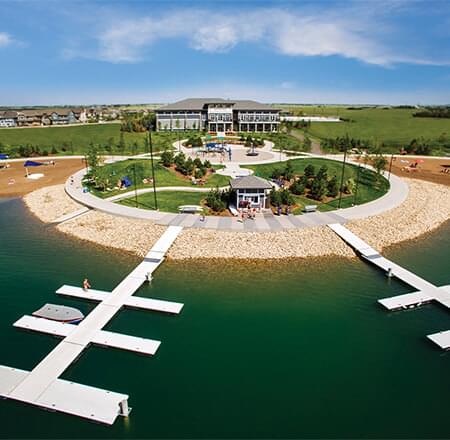 Aerial view of Mahogany Lake