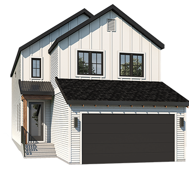 Front garage rendering in Rangeview