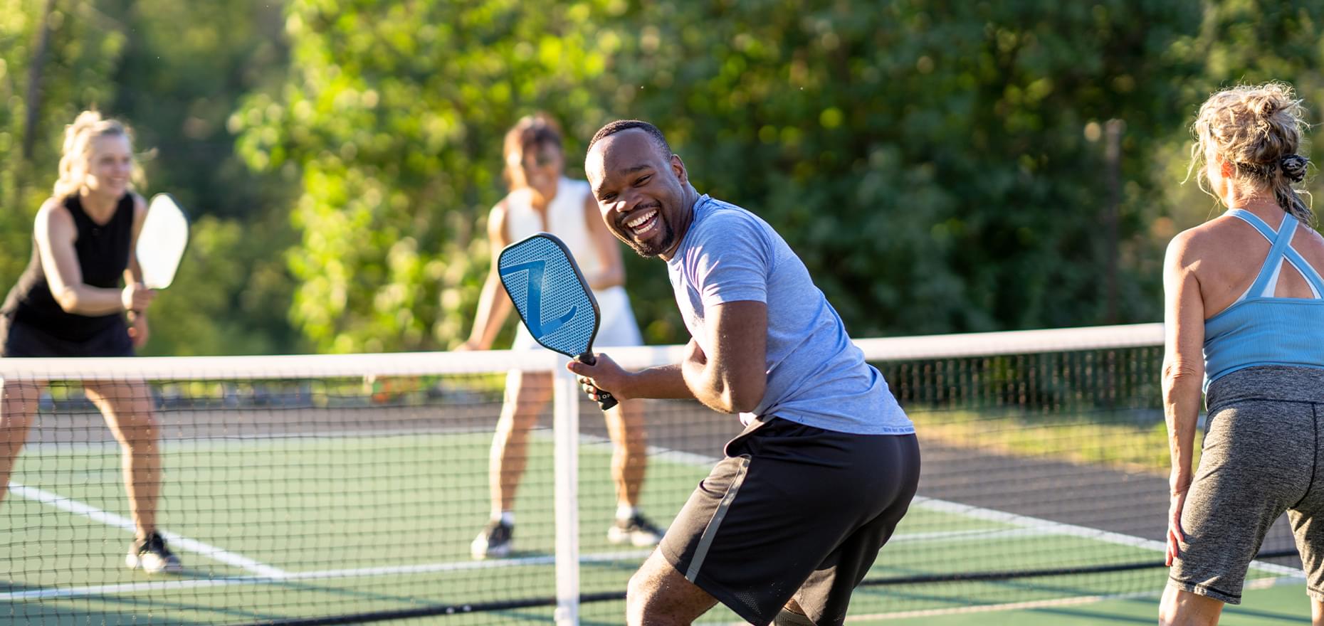 playing pickleball